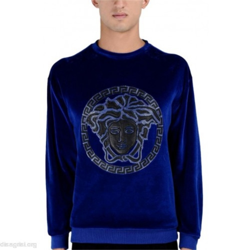 AUTHENTIC Versace Velour Crew Sweater Sweatshirt